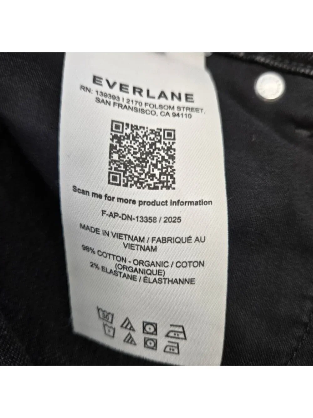 NWT Everlane The Way High Sailor Jean in Washed Black Size 26